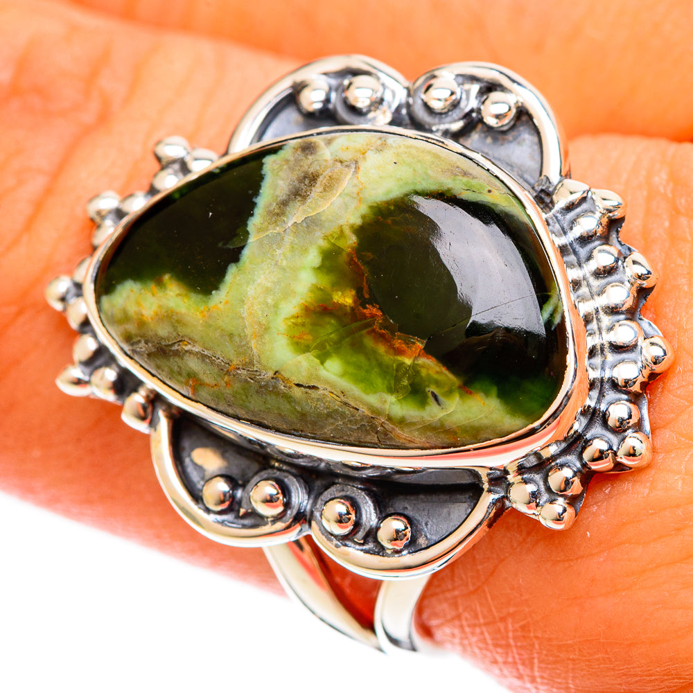 Australian Green Opal Rings handcrafted by Anasilvercos - RING121950