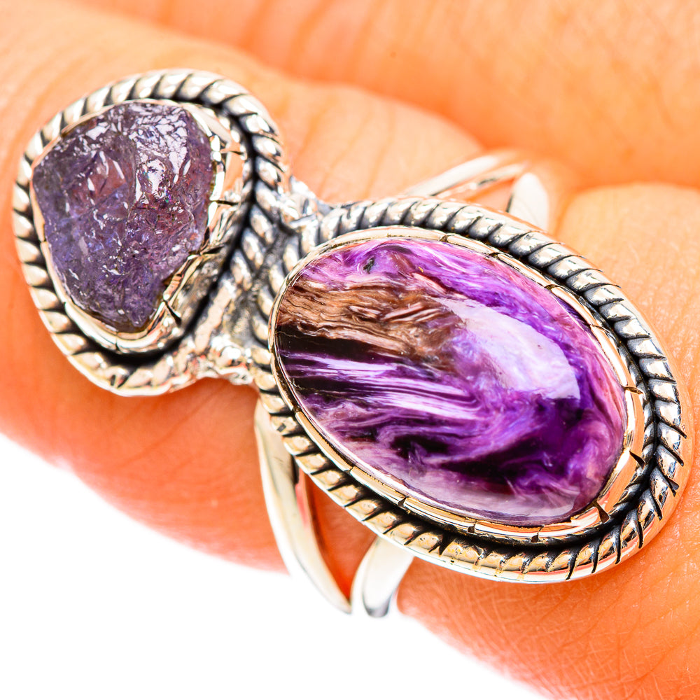 Charoite Rings handcrafted by Anasilvercos - RING121953