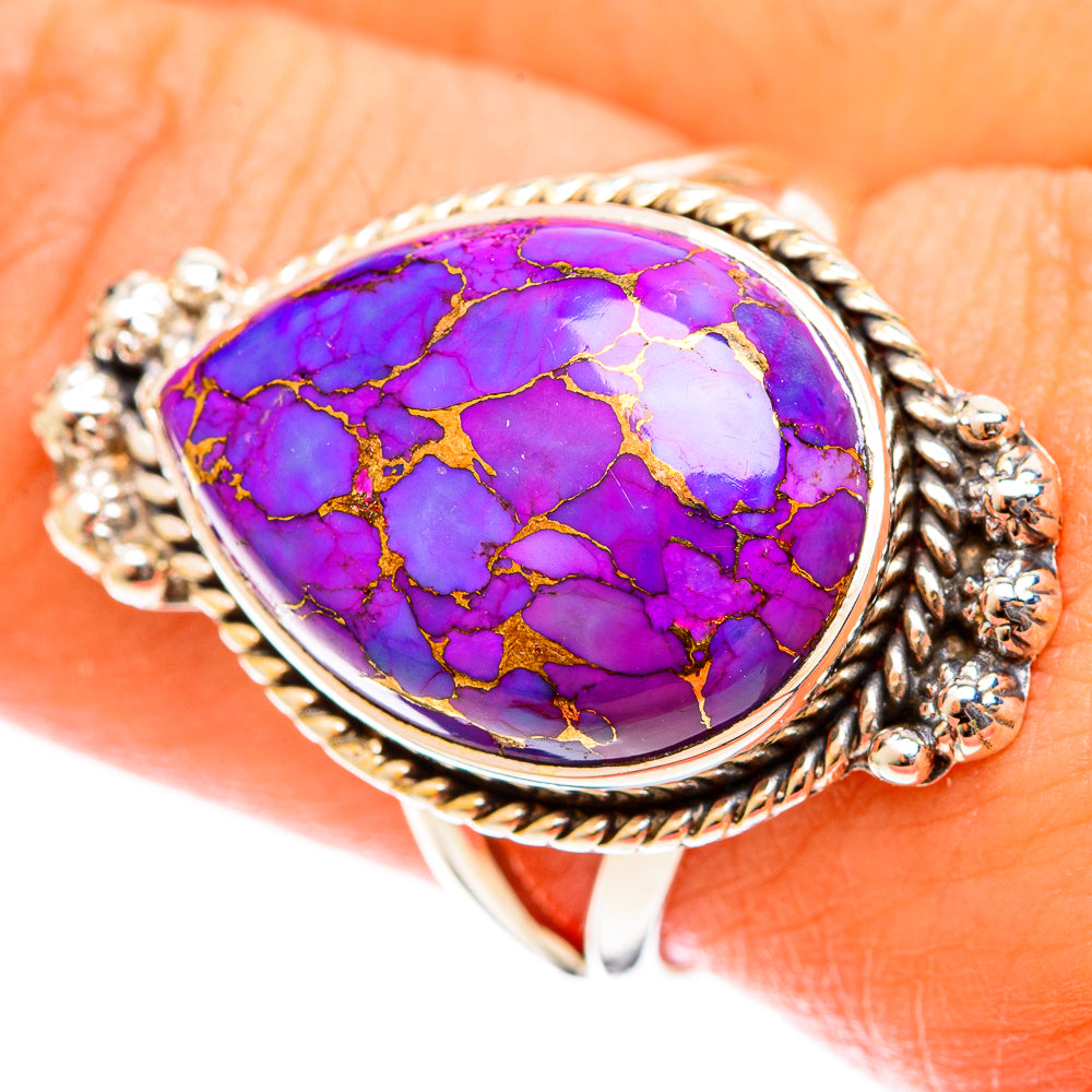 Purple Copper Composite Turquoise Rings handcrafted by Anasilvercos - RING121954