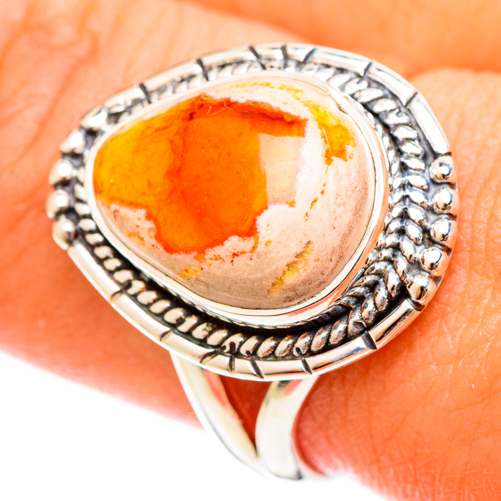 Mexican Fire Opal Rings handcrafted by Anasilvercos - RING121962