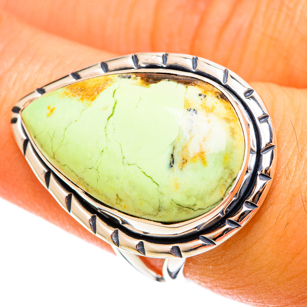 Lemon Chrysoprase Rings handcrafted by Anasilvercos - RING121974