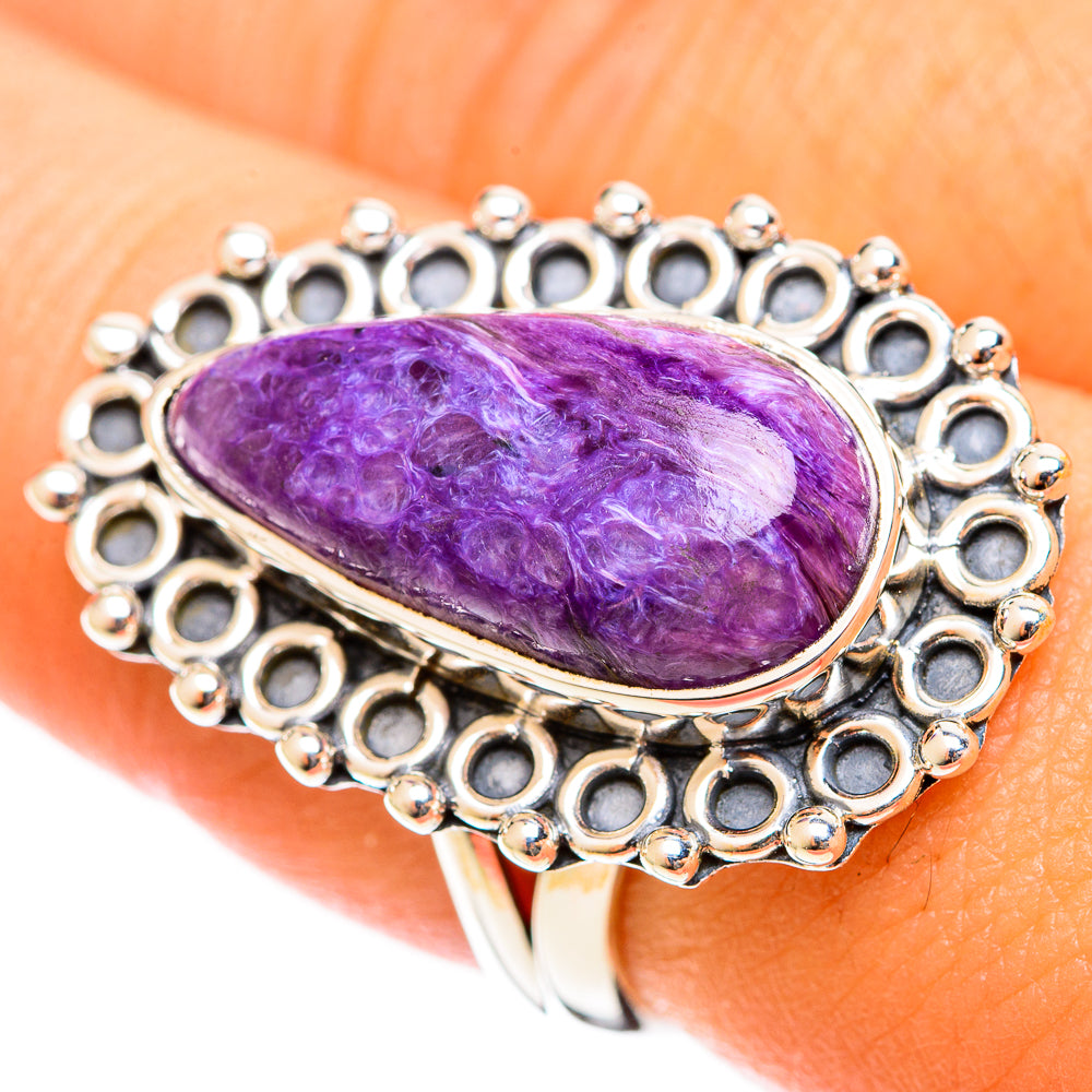Charoite Rings handcrafted by Anasilvercos - RING121985