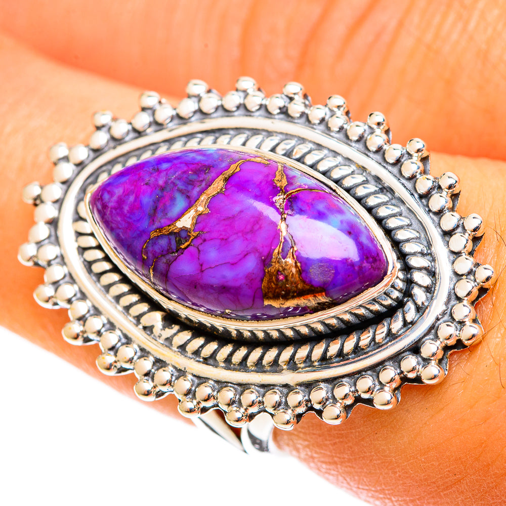 Purple Copper Composite Turquoise Rings handcrafted by Anasilvercos - RING121986