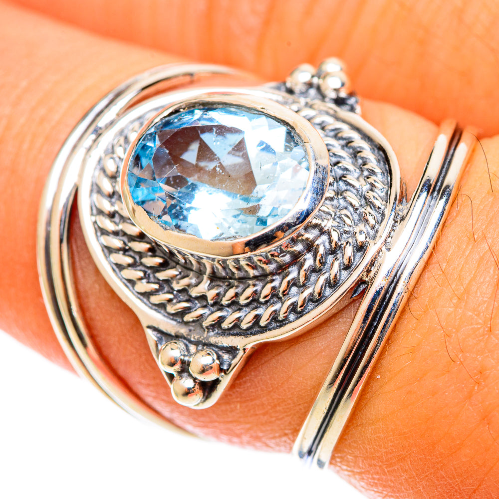 Blue Topaz Rings handcrafted by Anasilvercos - RING122001