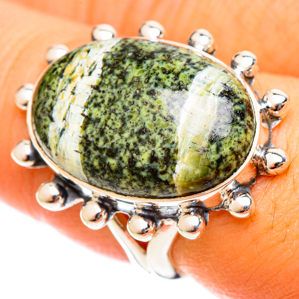 Green Swiss Opal Rings handcrafted by Anasilvercos - RING122005