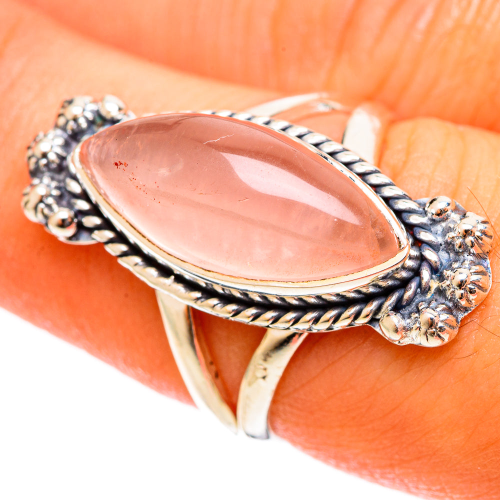 Rose Quartz Rings handcrafted by Anasilvercos - RING122012