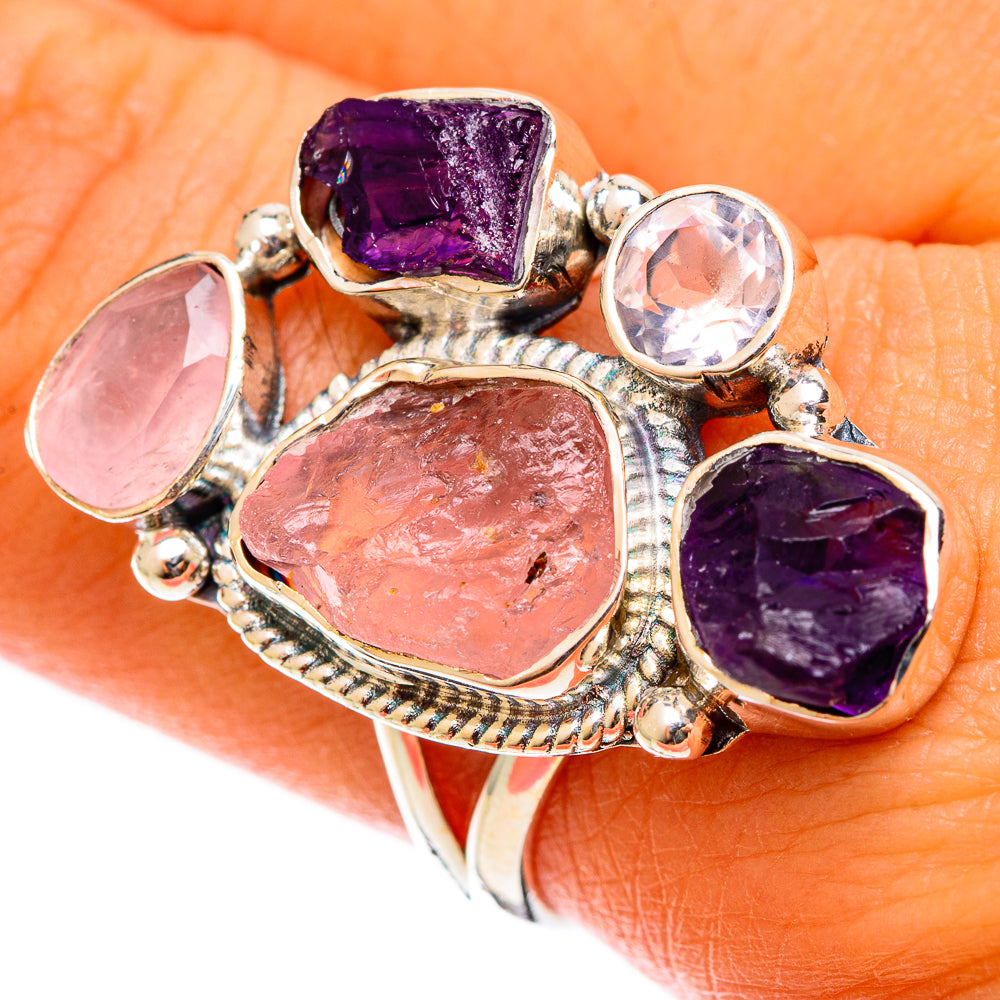 Rose Quartz Rings handcrafted by Anasilvercos - RING122023