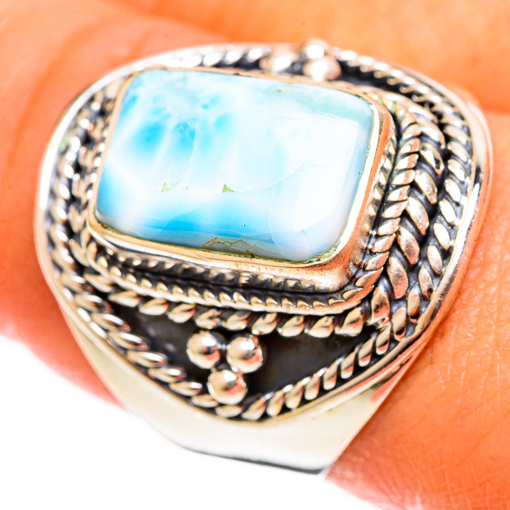 Larimar Rings handcrafted by Anasilvercos - RING122025