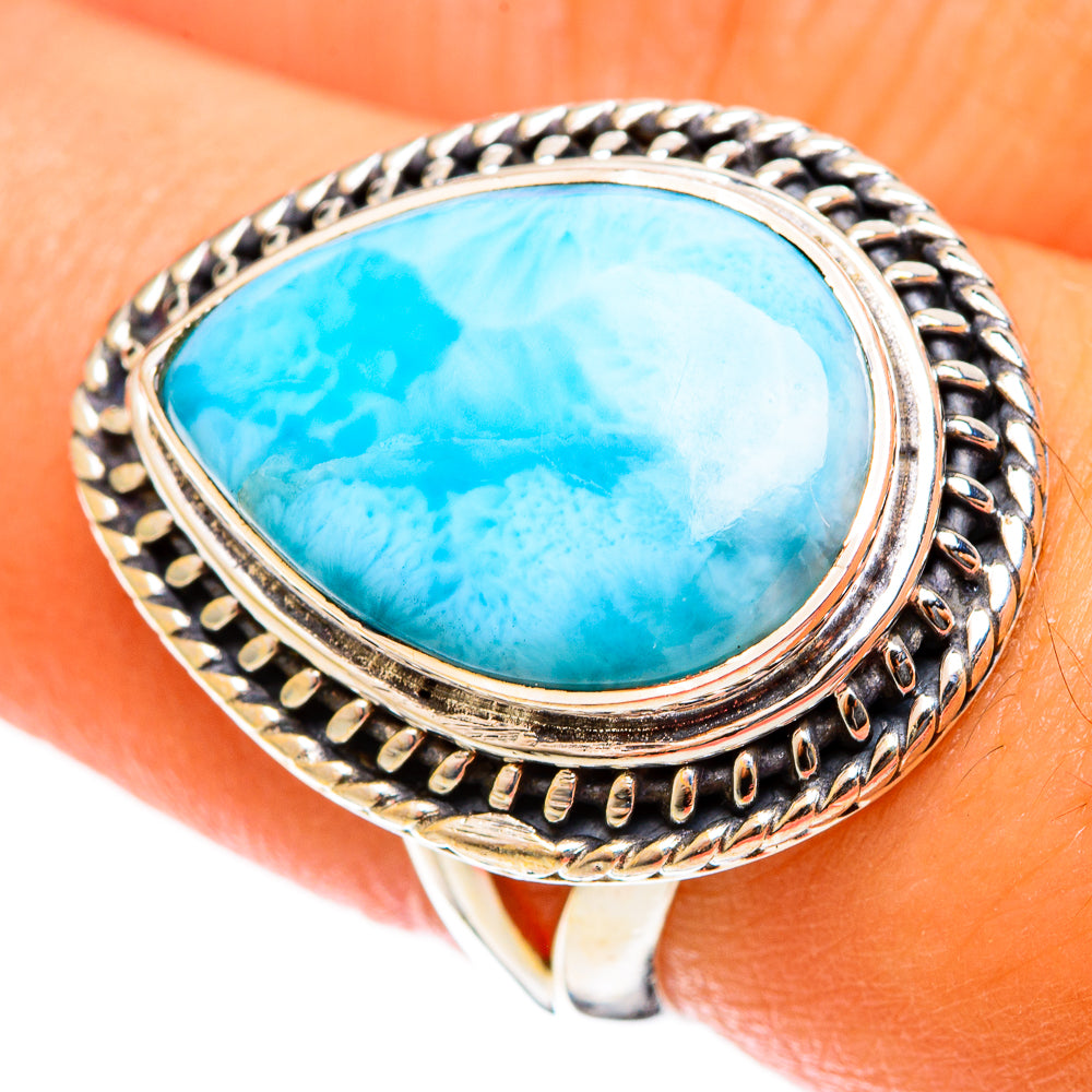 Larimar Rings handcrafted by Anasilvercos - RING122027