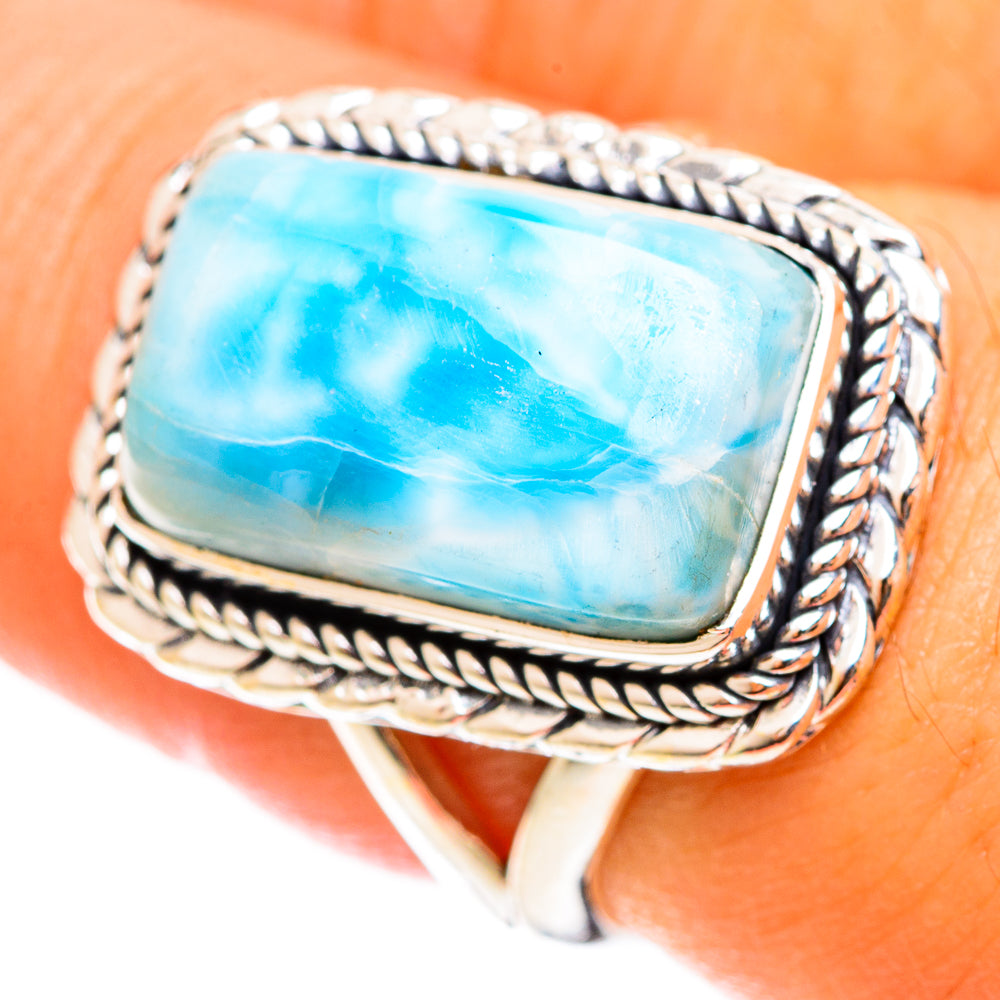 Larimar Rings handcrafted by Anasilvercos - RING122028