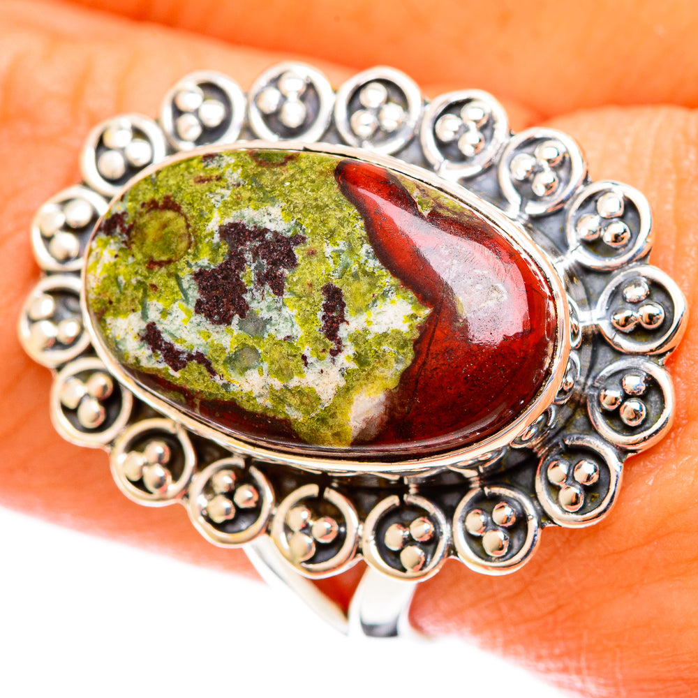 Dragon's Blood Stone Rings handcrafted by Anasilvercos - RING122034