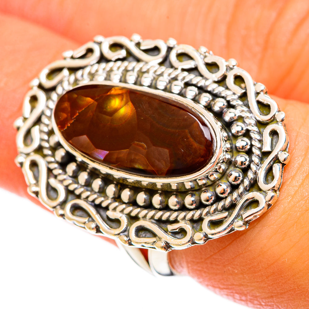 Mexican Fire Agate Rings handcrafted by Anasilvercos - RING122039