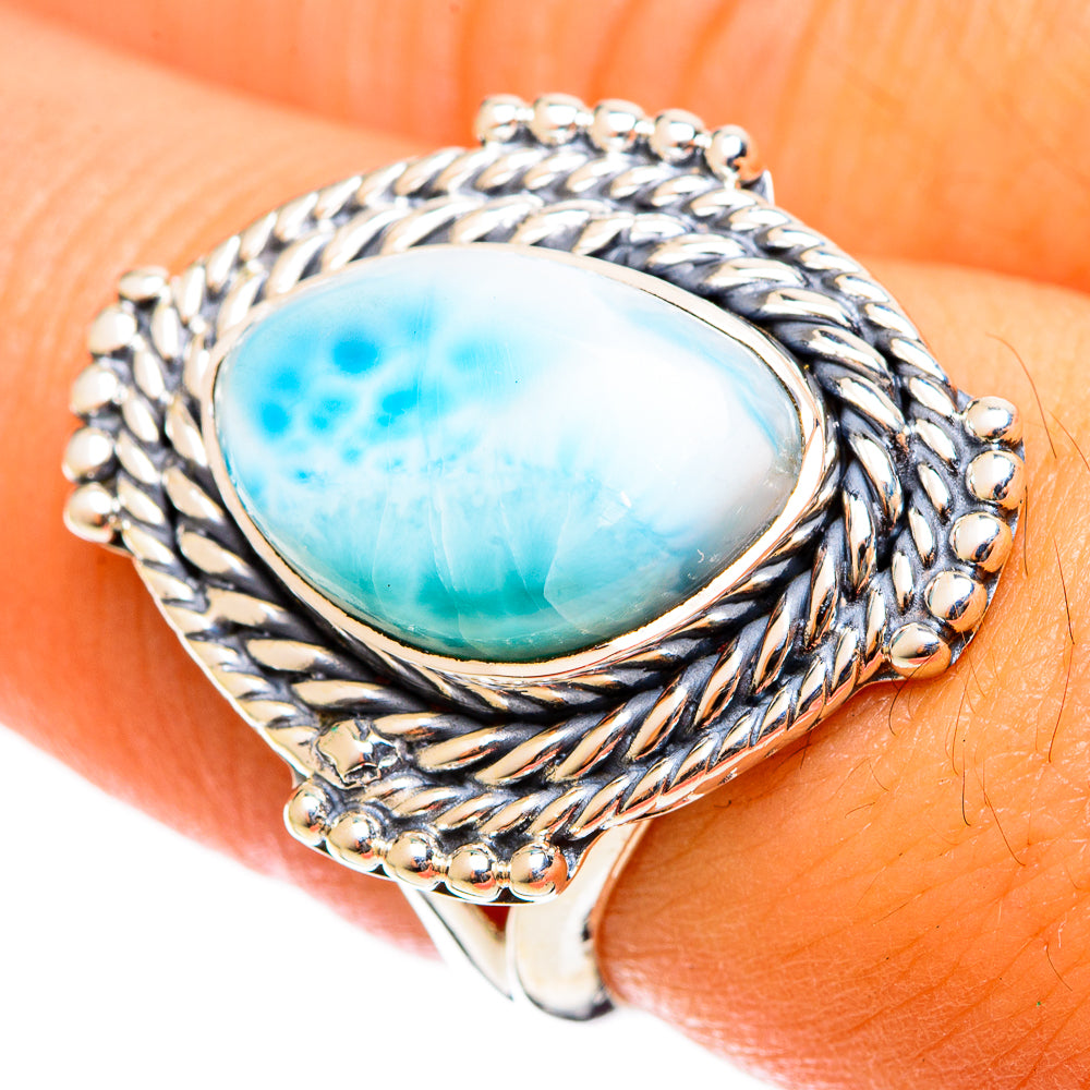 Larimar Rings handcrafted by Anasilvercos - RING122051