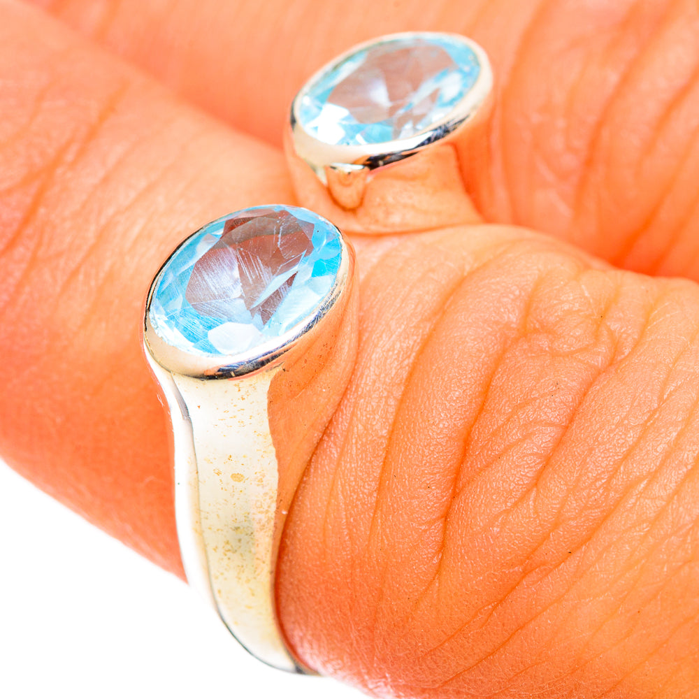 Blue Topaz Rings handcrafted by Anasilvercos - RING122055