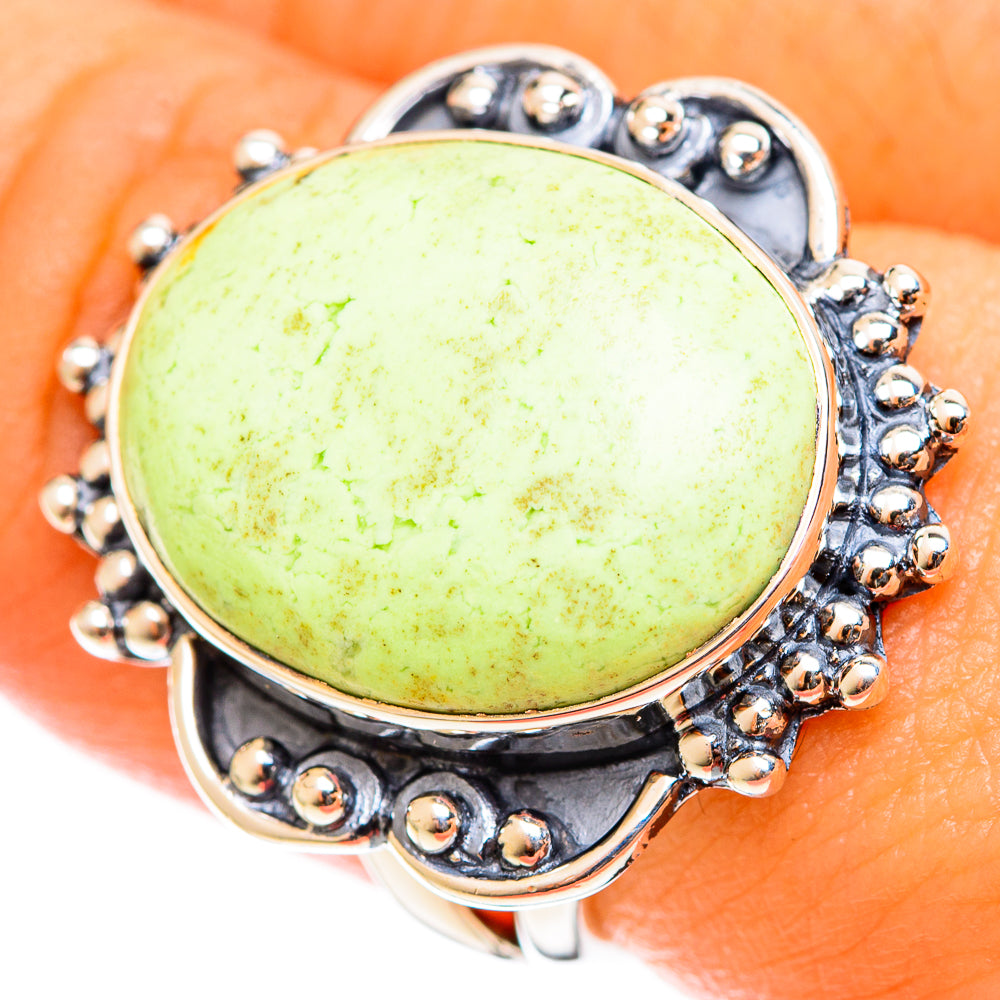 Lemon Chrysoprase Rings handcrafted by Anasilvercos - RING122062