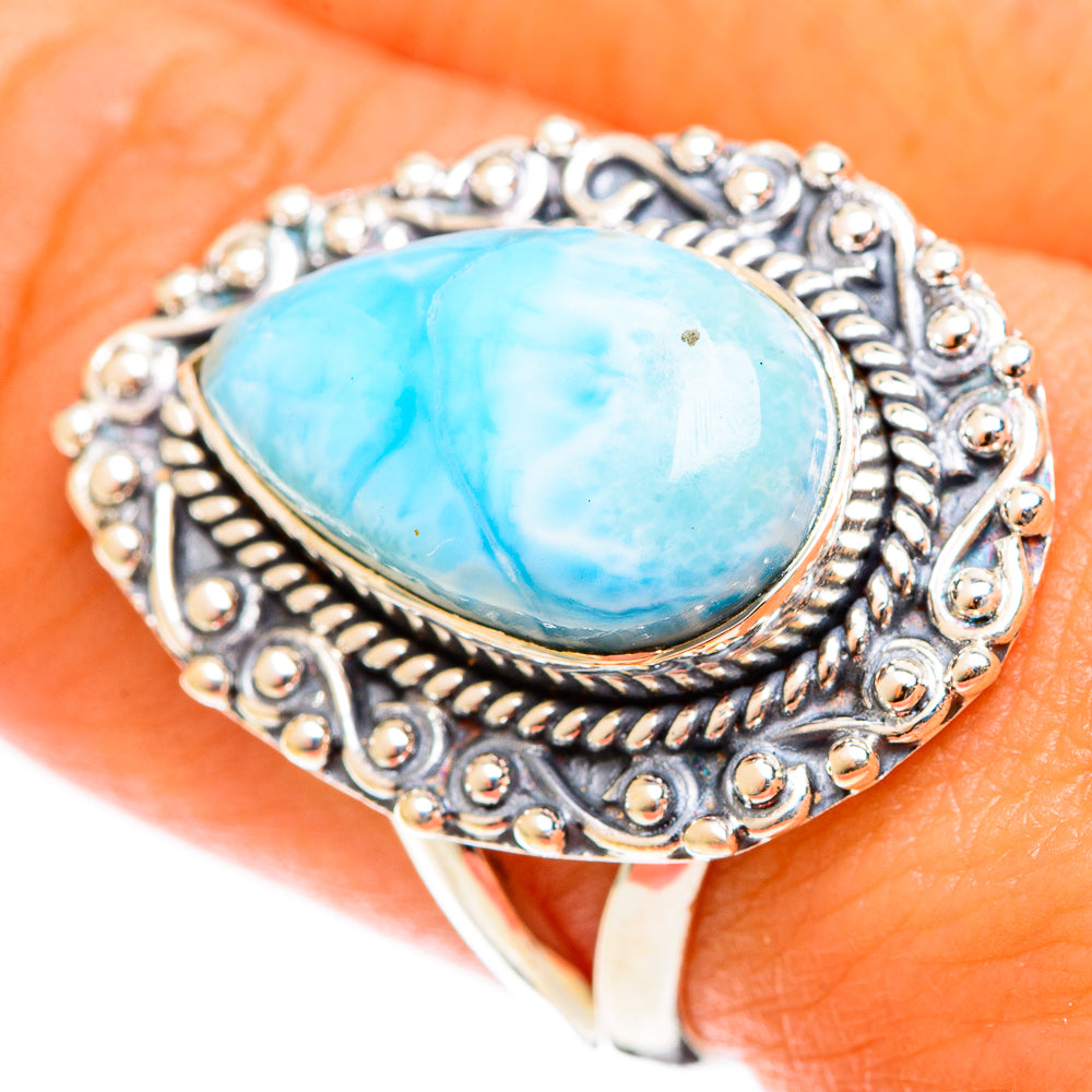 Larimar Rings handcrafted by Anasilvercos - RING122078
