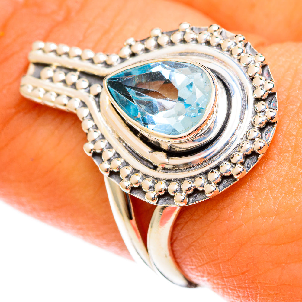 Blue Topaz Rings handcrafted by Anasilvercos - RING122083