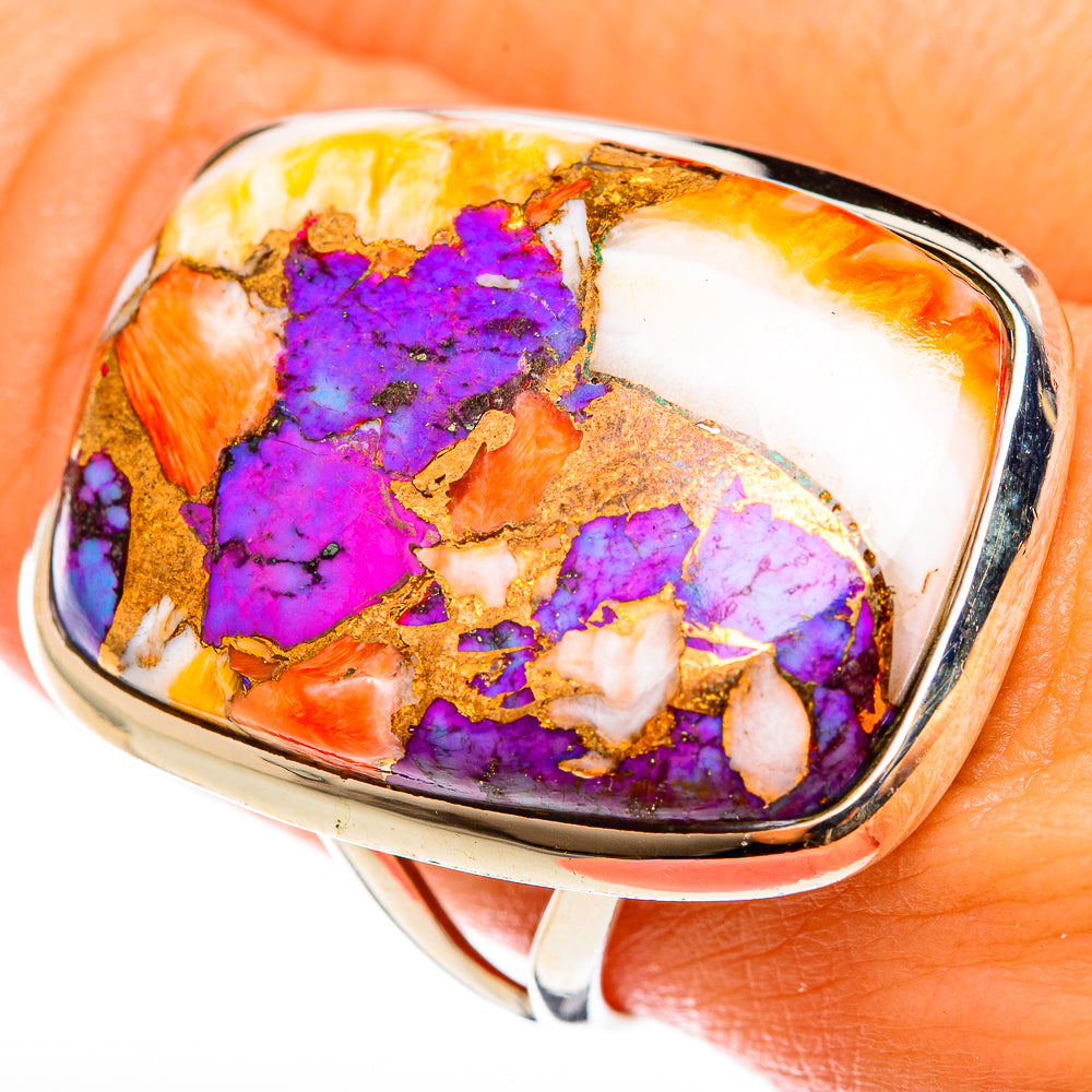 Purple Copper Composite Turquoise Rings handcrafted by Anasilvercos - RING122114