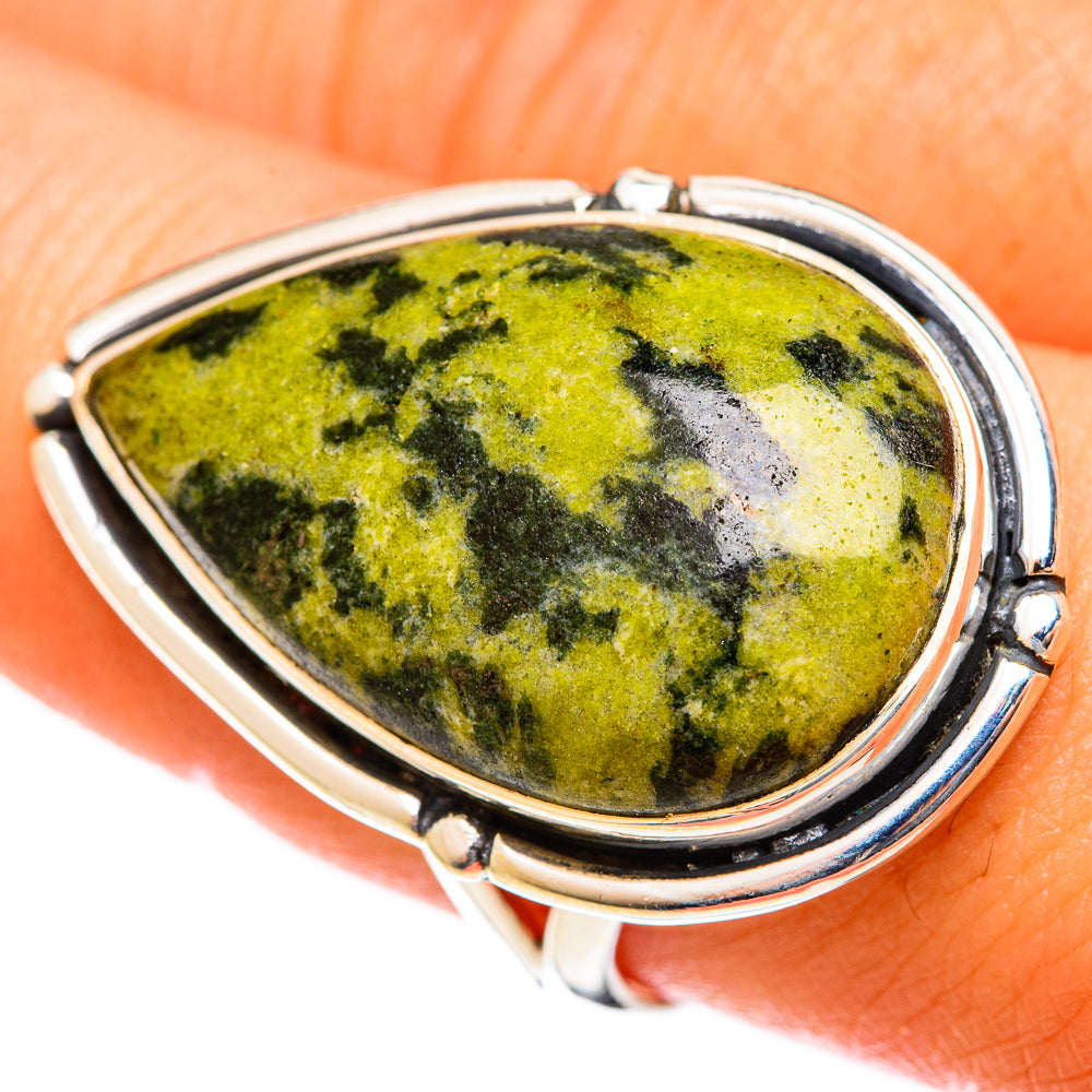 Serpentine Stone Rings handcrafted by Anasilvercos - RING122135
