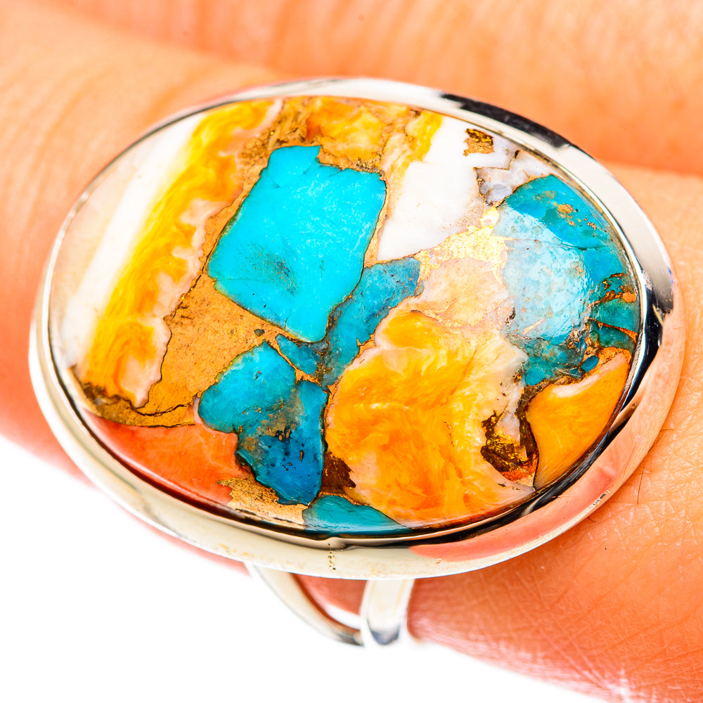 Spiny Oyster Turquoise Rings handcrafted by Anasilvercos - RING122153