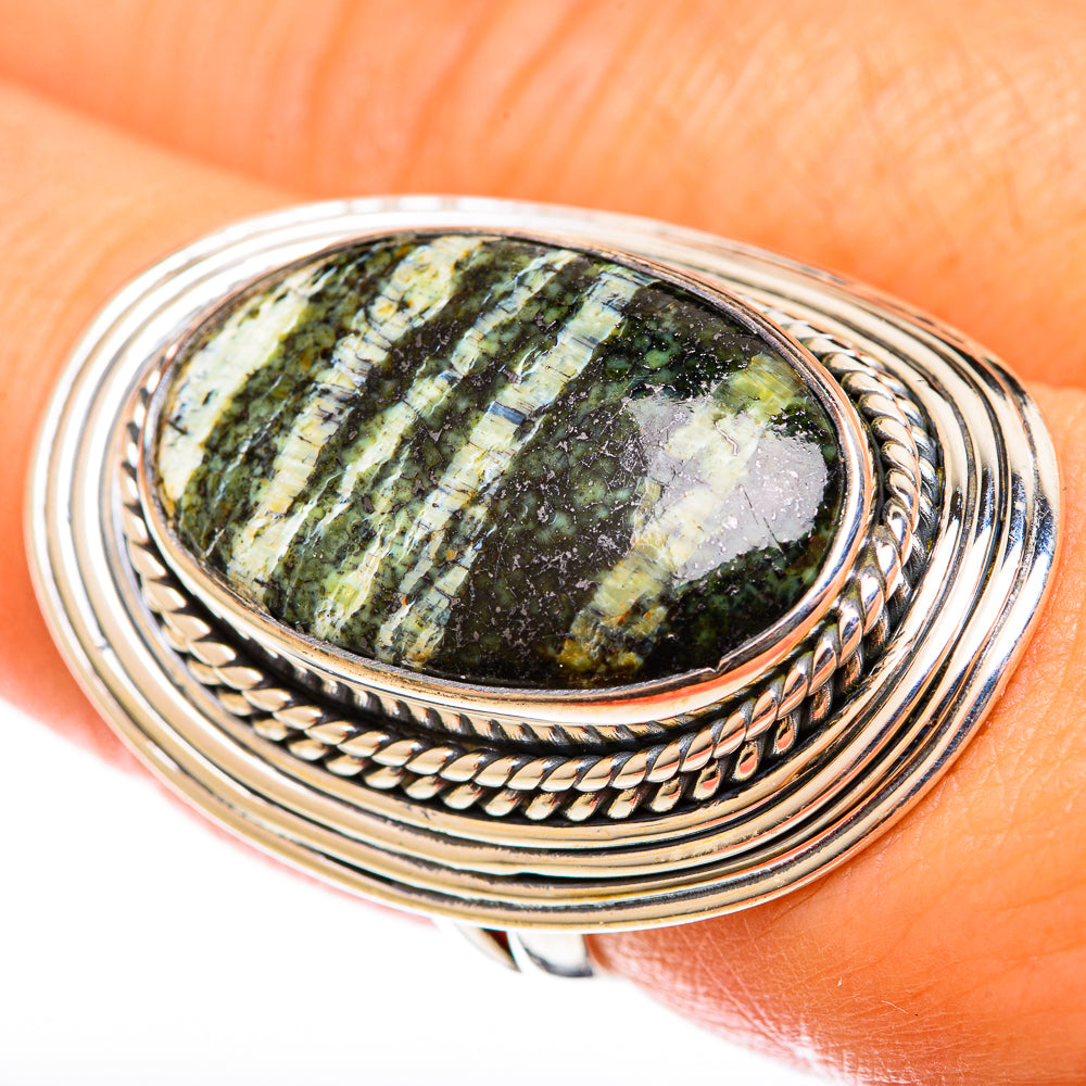Green Swiss Opal Rings handcrafted by Anasilvercos - RING122165