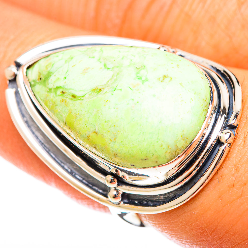 Lemon Chrysoprase Rings handcrafted by Anasilvercos - RING122171