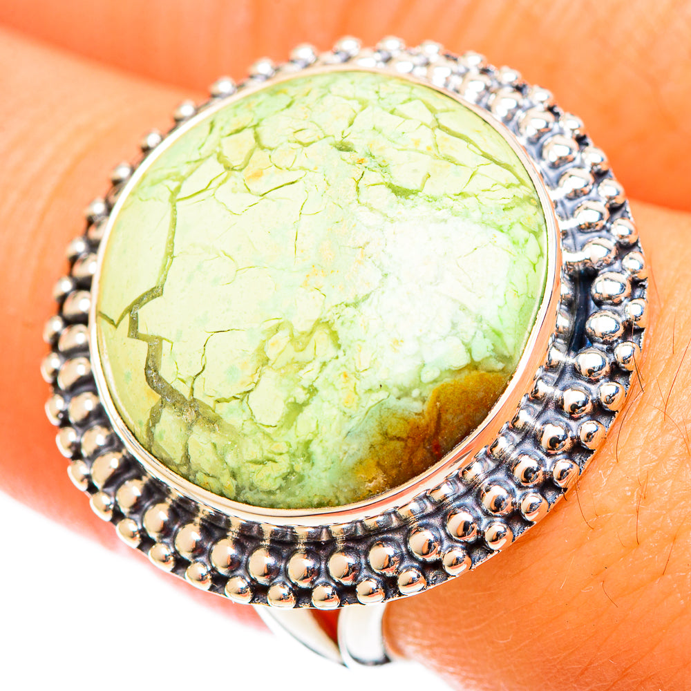 Lemon Chrysoprase Rings handcrafted by Anasilvercos - RING122212