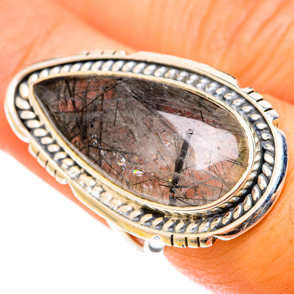 Tourmalinated Quartz Rings handcrafted by Anasilvercos - RING122224