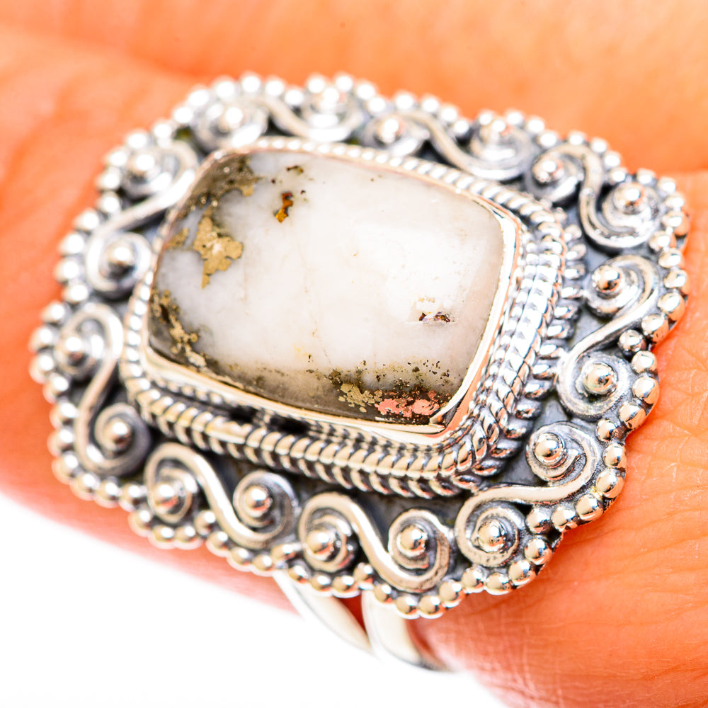 Pyrite Agate Rings handcrafted by Anasilvercos - RING122227