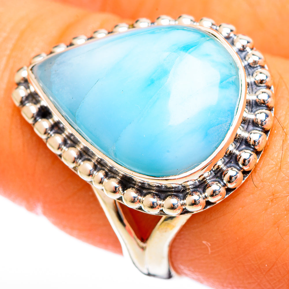 Larimar Rings handcrafted by Anasilvercos - RING122238