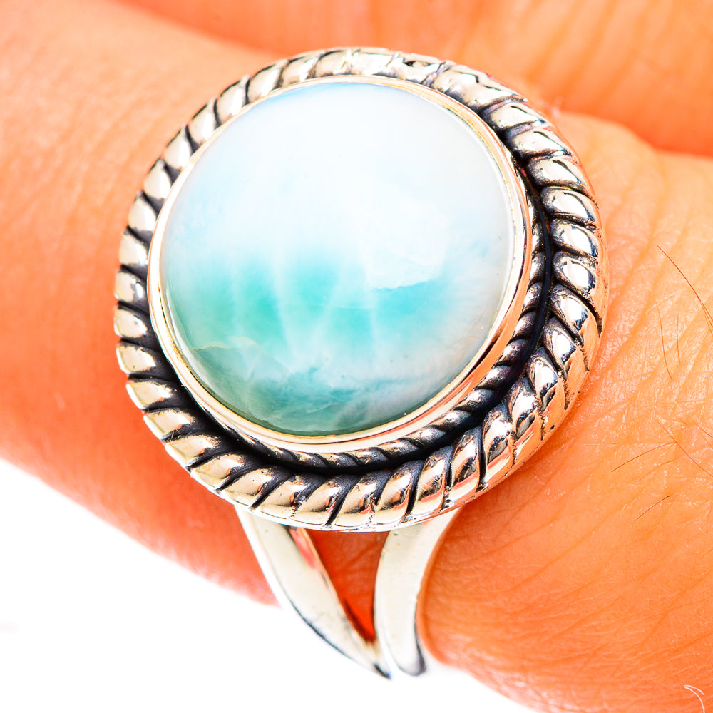 Larimar Rings handcrafted by Anasilvercos - RING122243