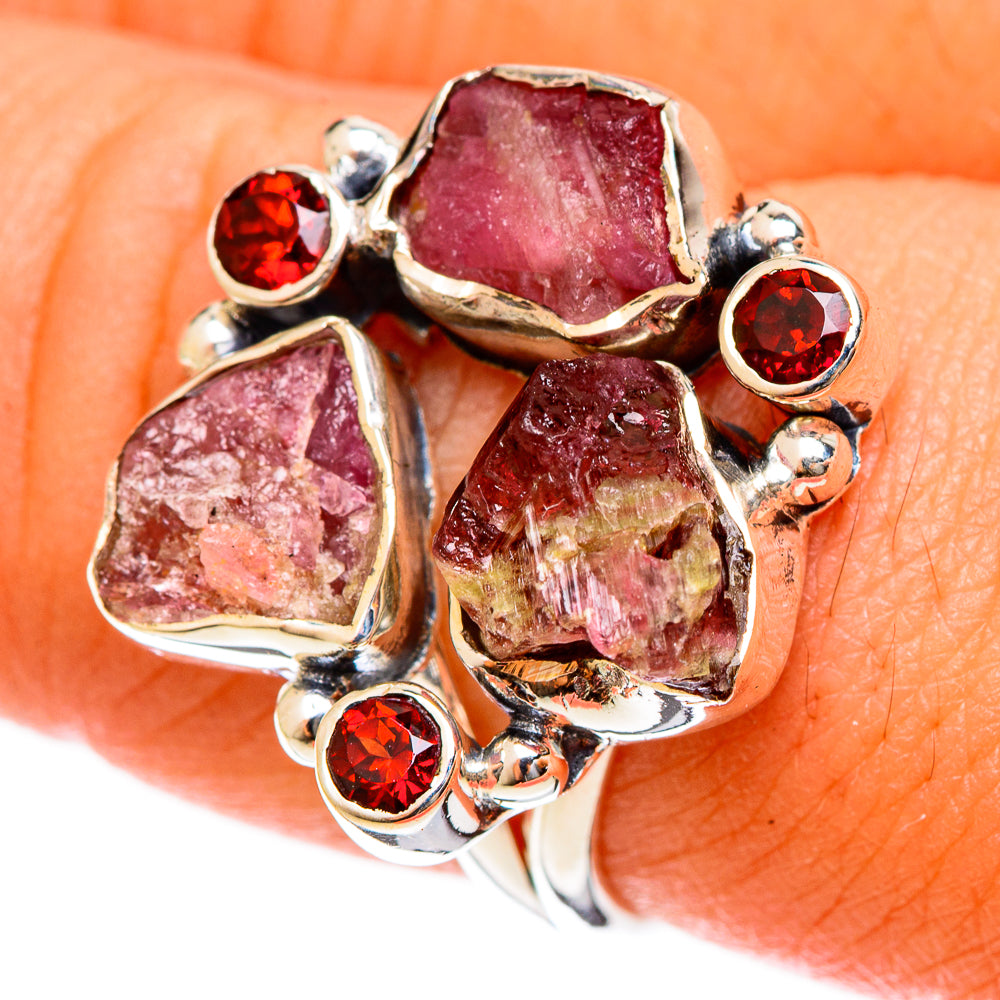 Pink Tourmaline Rings handcrafted by Anasilvercos - RING122252