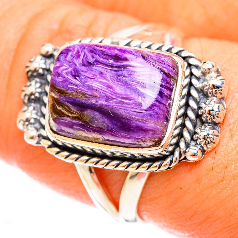Charoite Rings handcrafted by Anasilvercos - RING122253