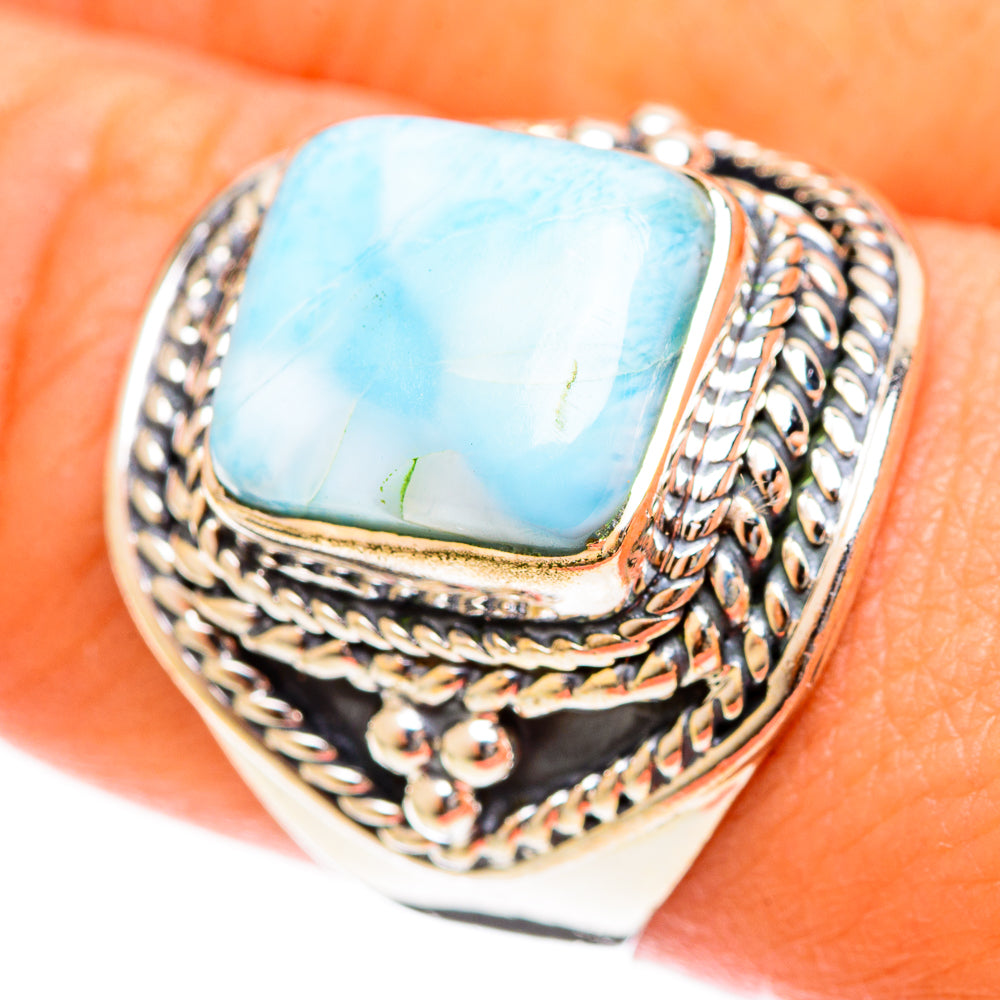 Larimar Rings handcrafted by Anasilvercos - RING122278