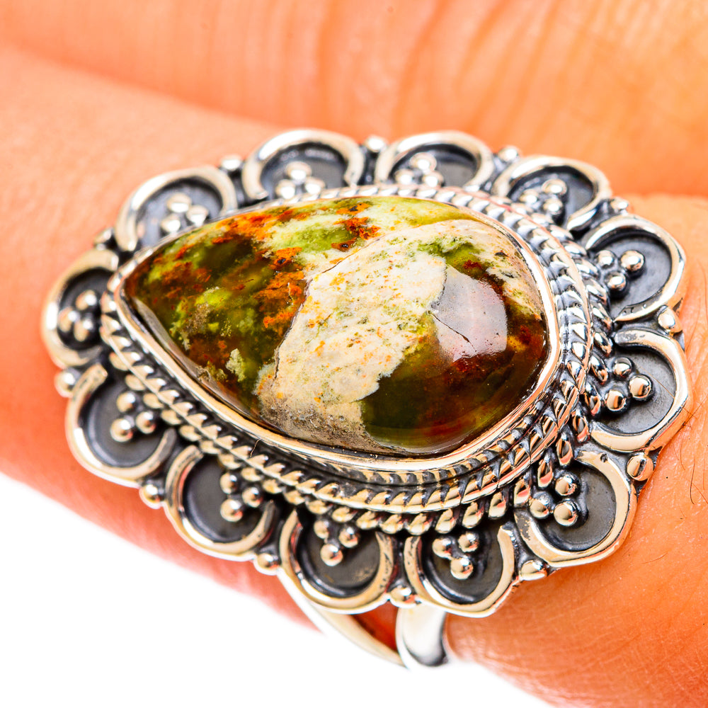 Australian Green Opal Rings handcrafted by Anasilvercos - RING122288