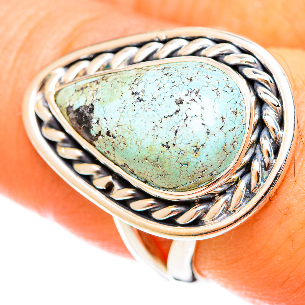 Tibetan Turquoise Rings handcrafted by Anasilvercos - RING122299