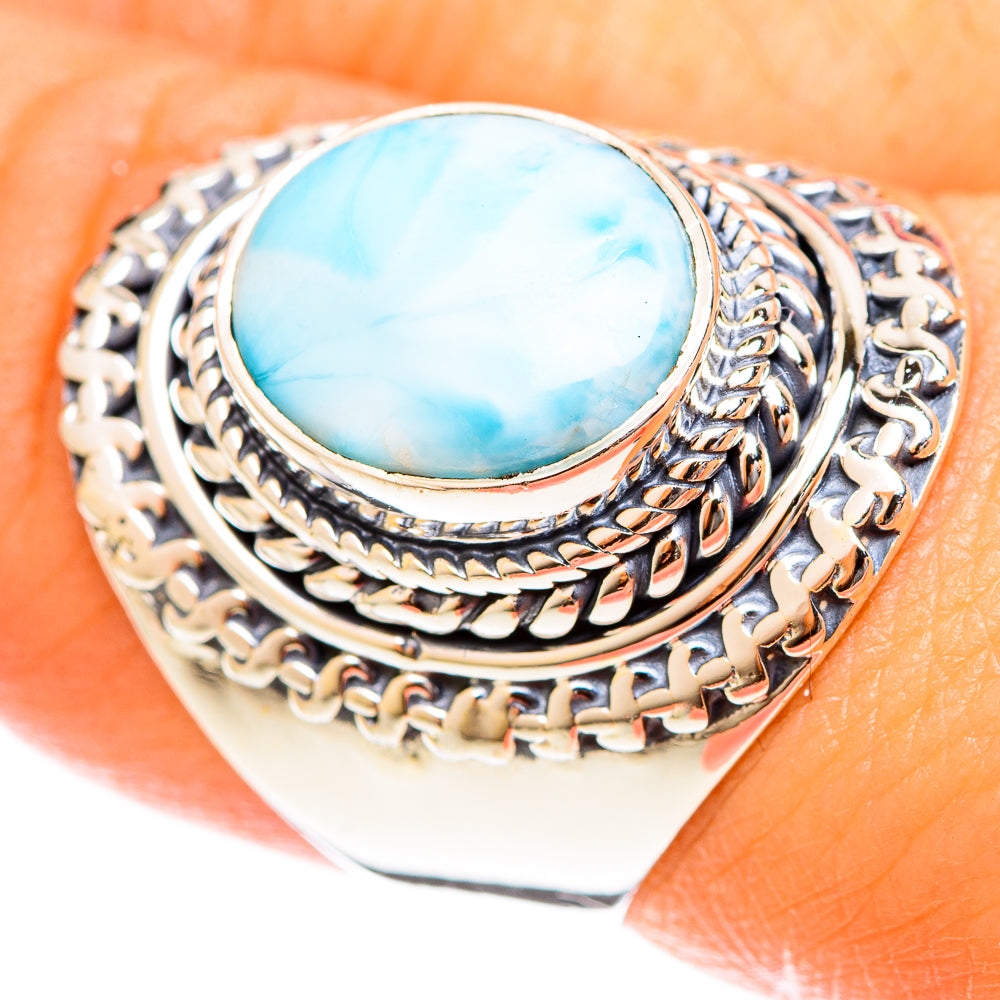 Larimar Rings handcrafted by Anasilvercos - RING122305