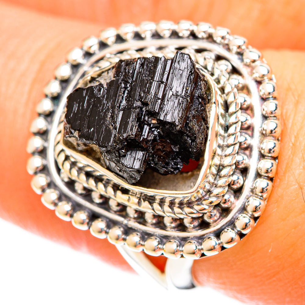 Black Tourmaline Rings handcrafted by Anasilvercos - RING122317