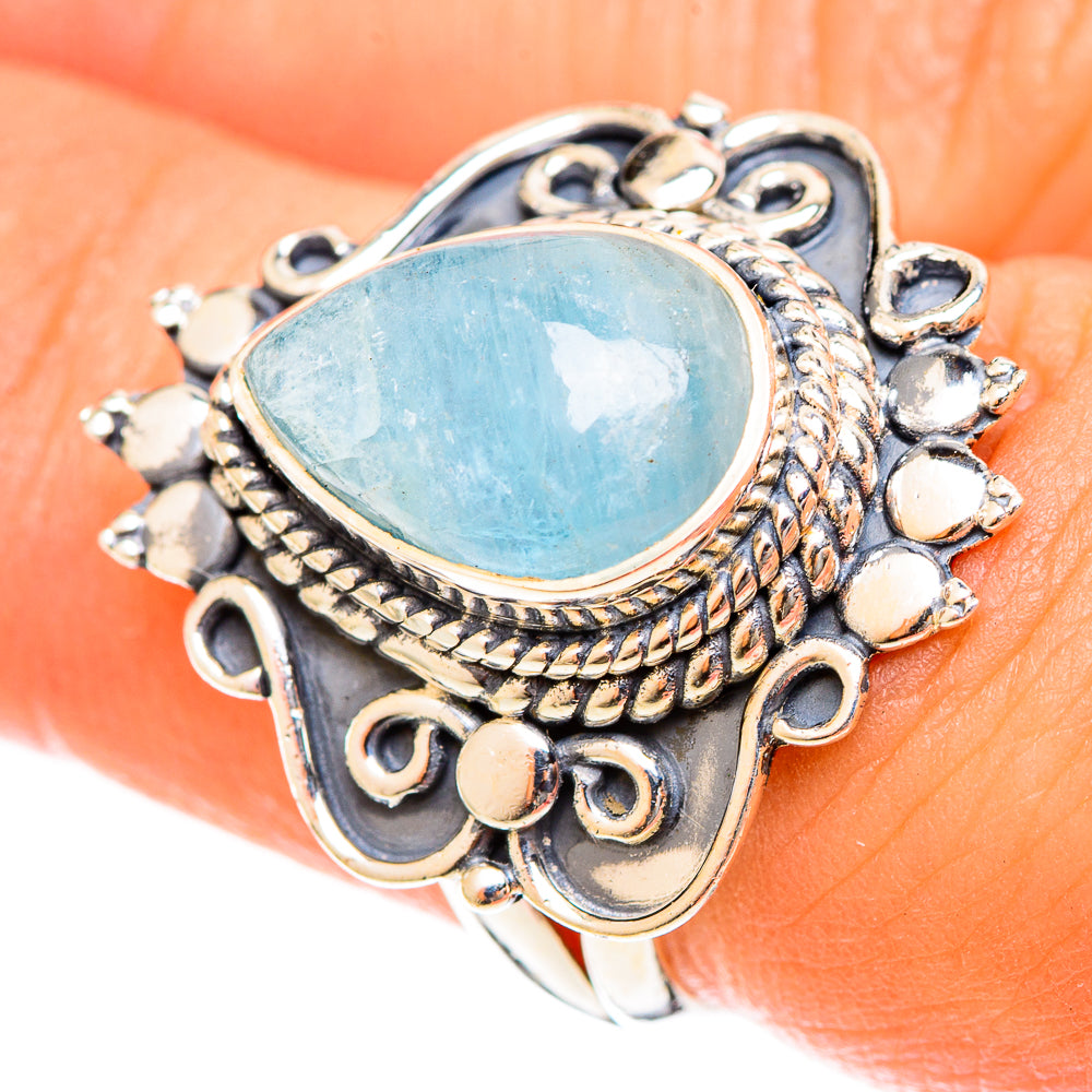 Aquamarine Rings handcrafted by Anasilvercos - RING122319