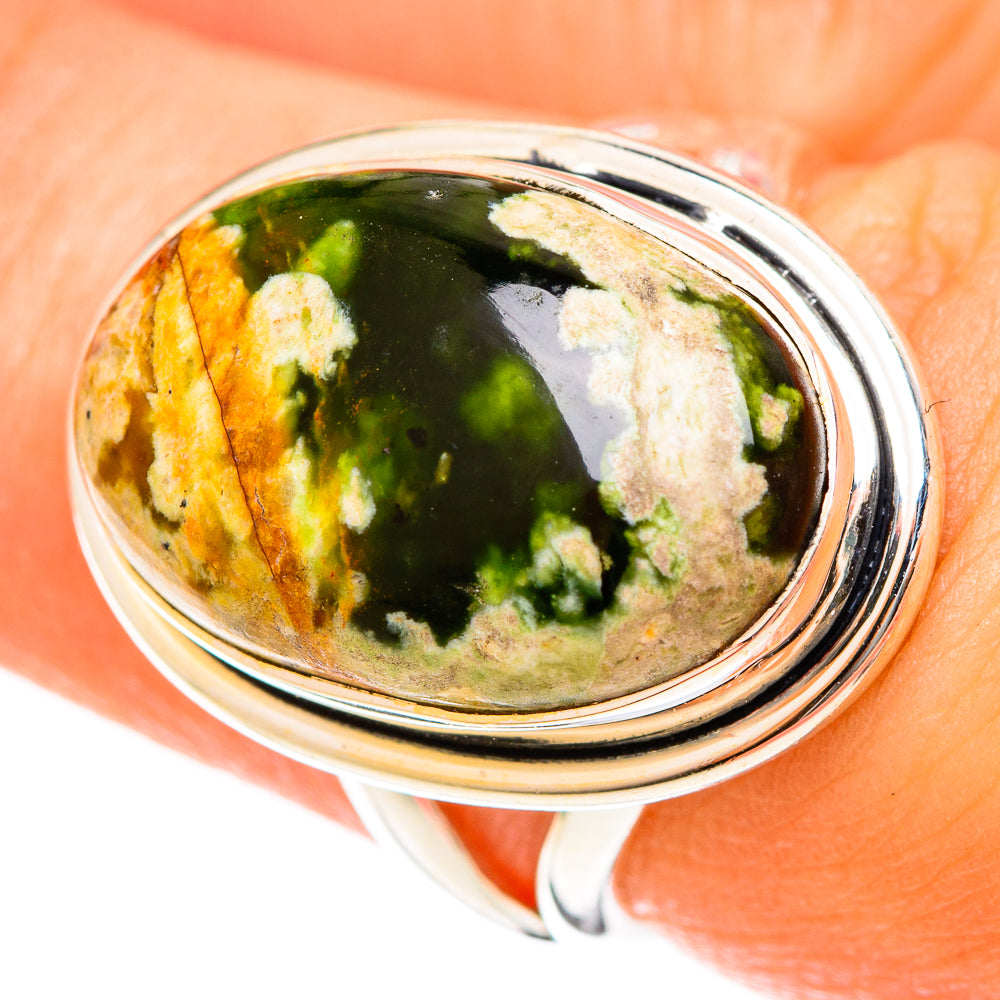 Australian Green Opal Rings handcrafted by Anasilvercos - RING122327