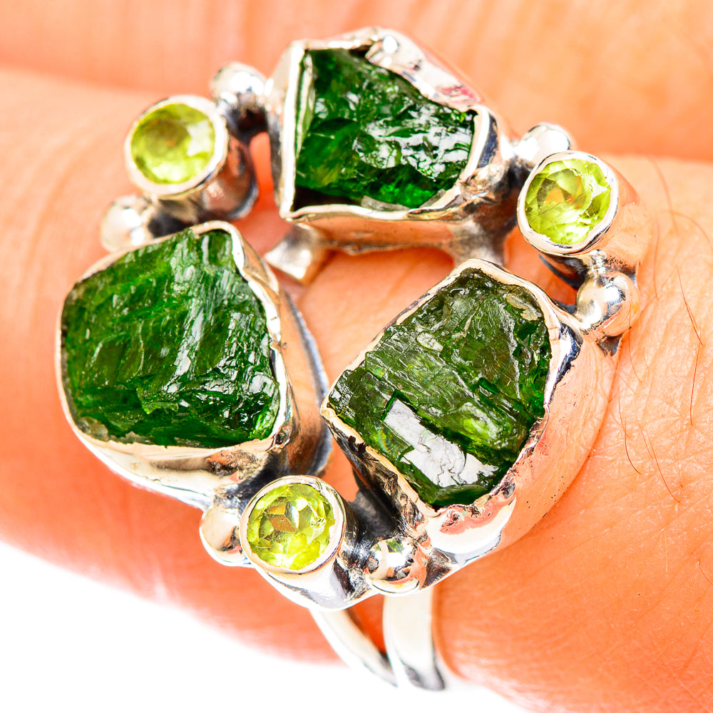 Chrome Diopside Rings handcrafted by Anasilvercos - RING122331