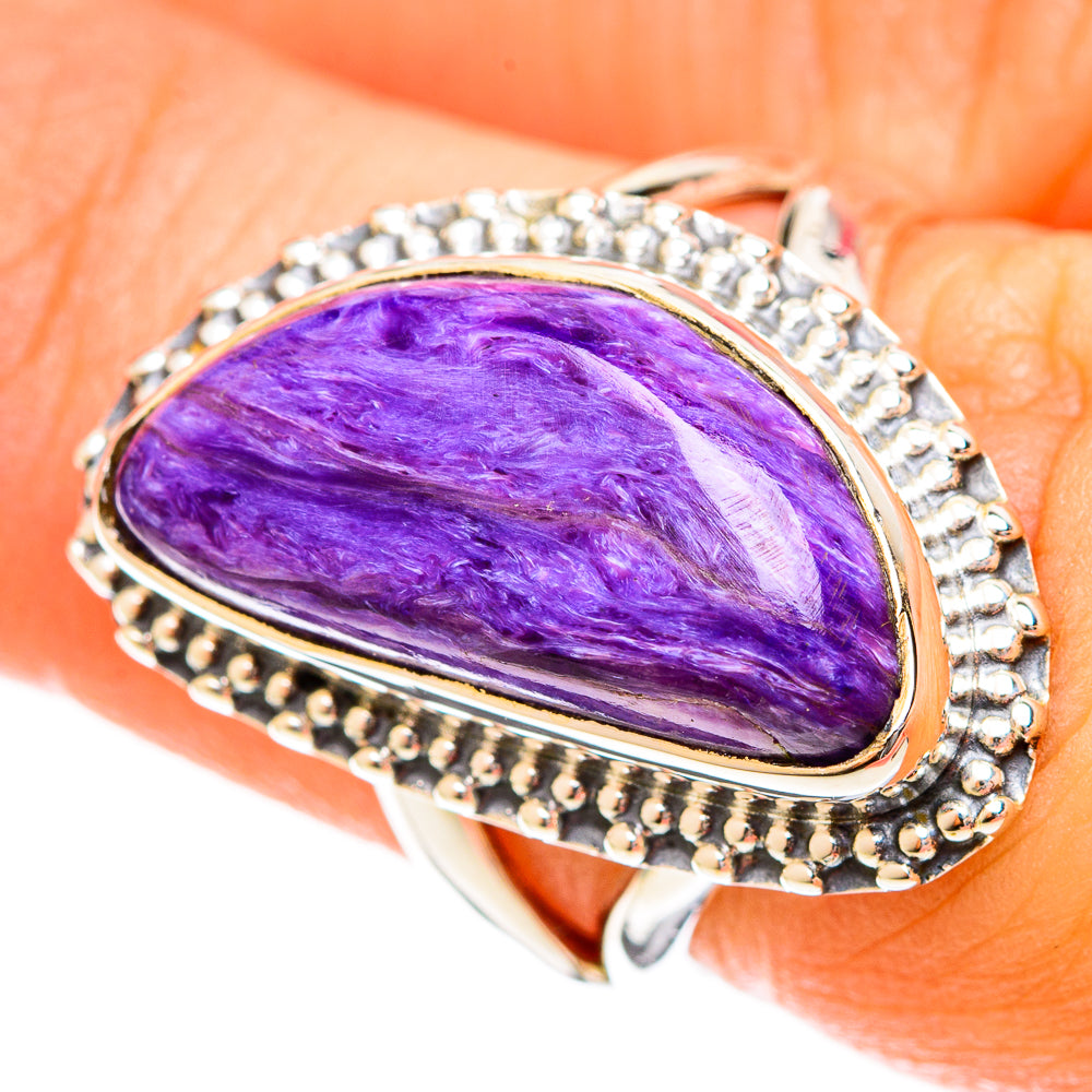 Charoite Rings handcrafted by Anasilvercos - RING122333