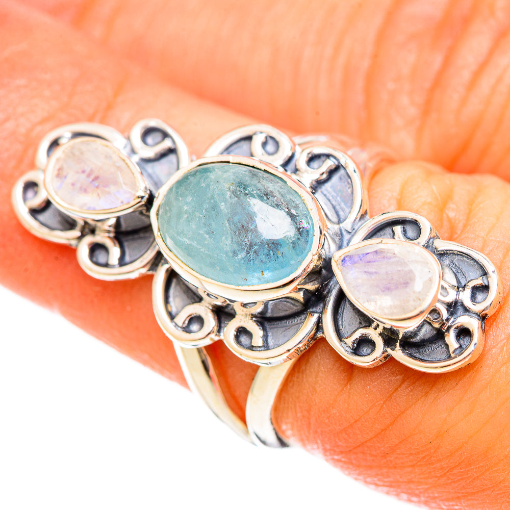 Aquamarine Rings handcrafted by Anasilvercos - RING122337