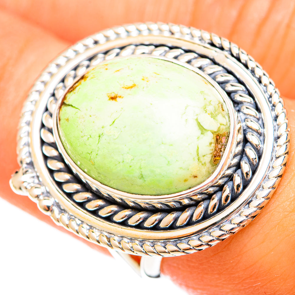 Lemon Chrysoprase Rings handcrafted by Anasilvercos - RING122344