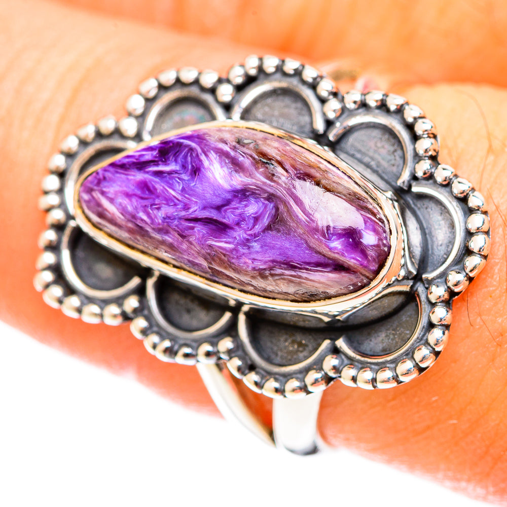 Charoite Rings handcrafted by Anasilvercos - RING122351