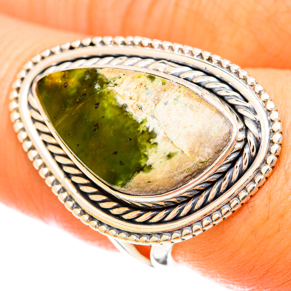 Australian Green Opal Rings handcrafted by Anasilvercos - RING122366