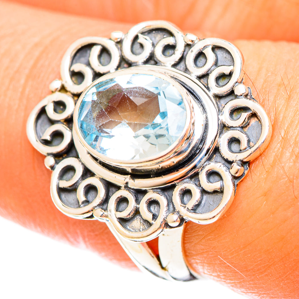 Blue Topaz Rings handcrafted by Anasilvercos - RING122374