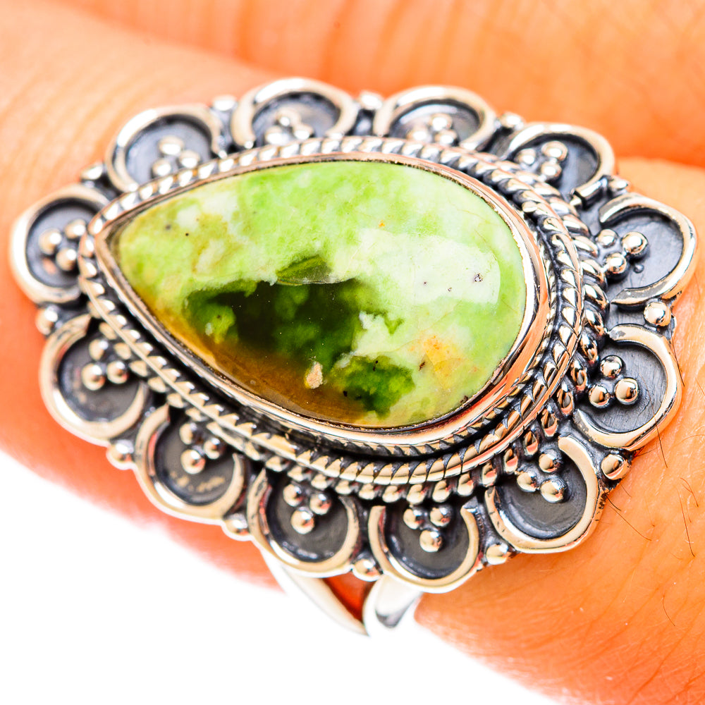 Australian Green Opal Rings handcrafted by Anasilvercos - RING122384
