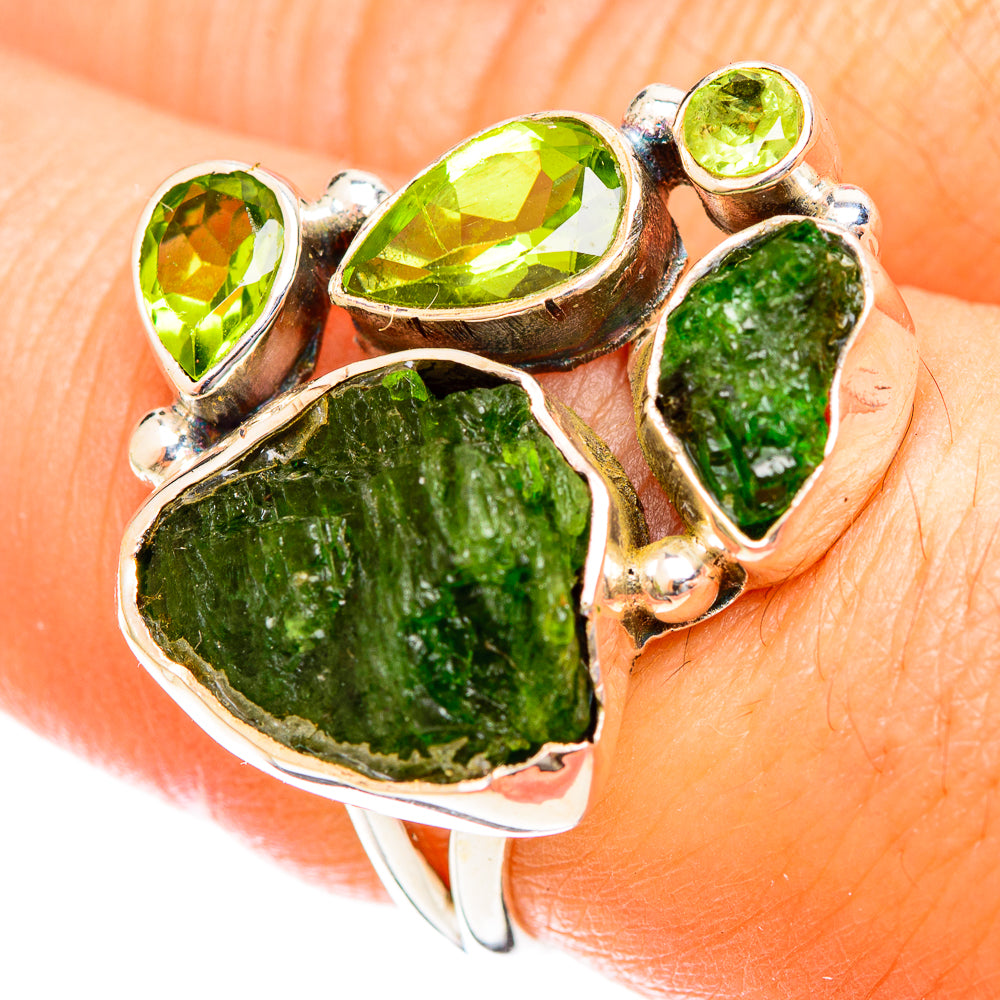 Chrome Diopside Rings handcrafted by Anasilvercos - RING122389
