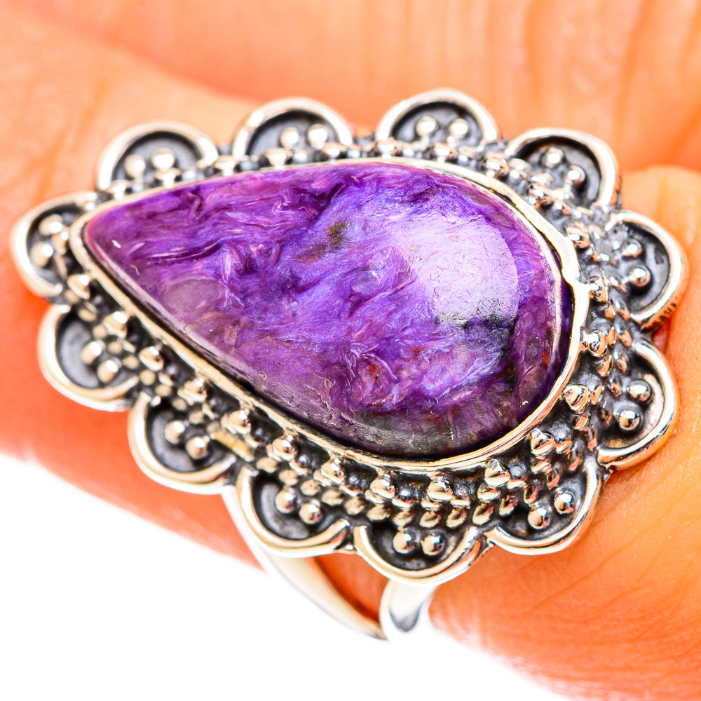 Charoite Rings handcrafted by Anasilvercos - RING122392